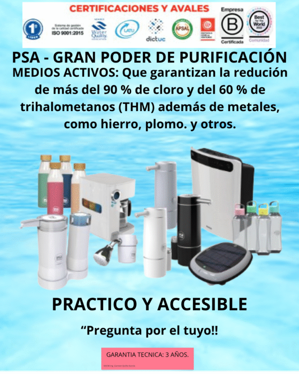 PSA - GRAN PODER DE PURIFICACIÓN DIP Independiente PSA - Purificadores de Agua.